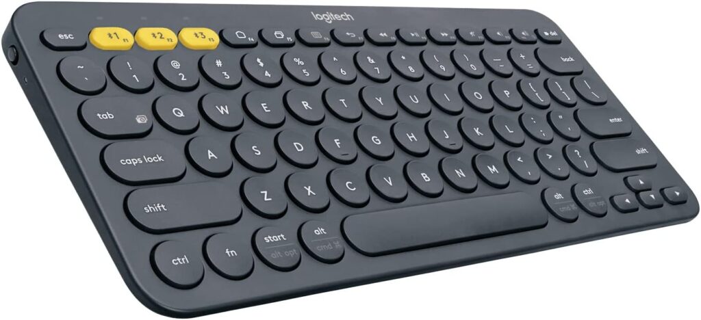 Logitech K380 Multi-Device Bluetooth Keyboard – Windows, Mac, Chrome OS, Android, iPad, iPhone, Apple TV Compatible – with Flow Cross-Computer Control and Easy-Switch up to 3 Devices – Dark Grey